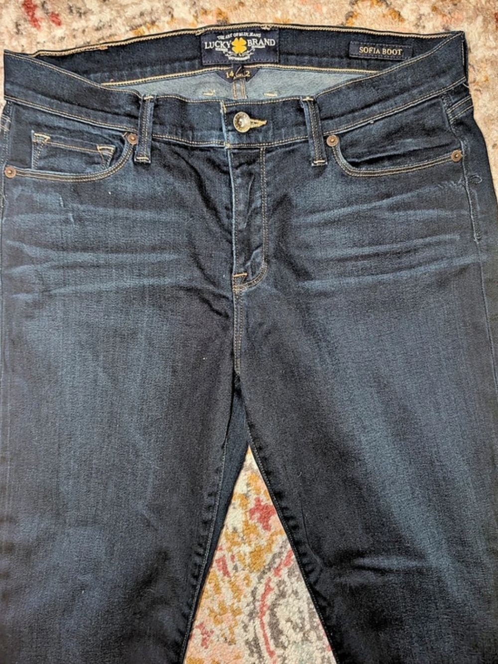Lucky Brand Sofia Boot Women's 14 Denim Jeans Dark Wash Flare Casual Dress